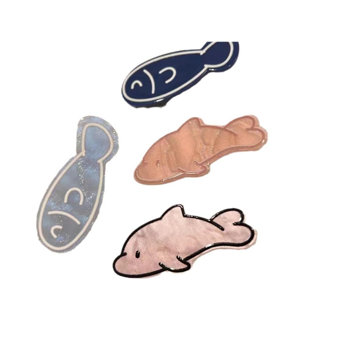 Ocean Series Small Fish Bone Hair Clips, ins Girl bangs Clips, hair clip edge clips, Dopamine Fun Clips Item Picture