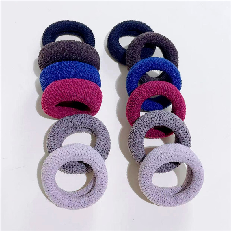 Boxed thickened and widened high-elasticity towel band, seamless fish-scale pattern hair tie, rubber band, leather cover, hair band pic 35