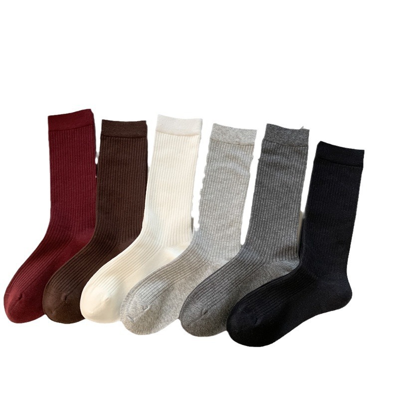 Sock stall one-piece consignment for women's autumn and winter socks, new boneless socks, vertical bars, mid-calf women's socks from Dongdaemun, South Korea, ins long socks one-piece consignment Item Picture