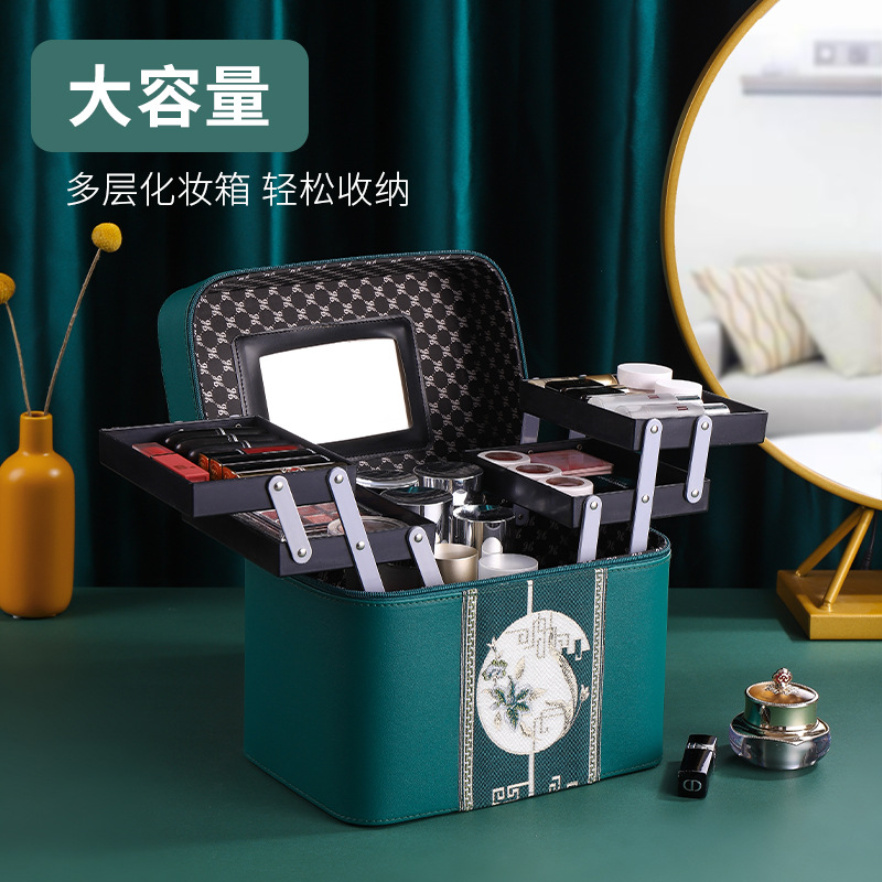 国潮新款超飞化妆包旅行便携手提化妆箱化妆品收纳包饰品收纳盒