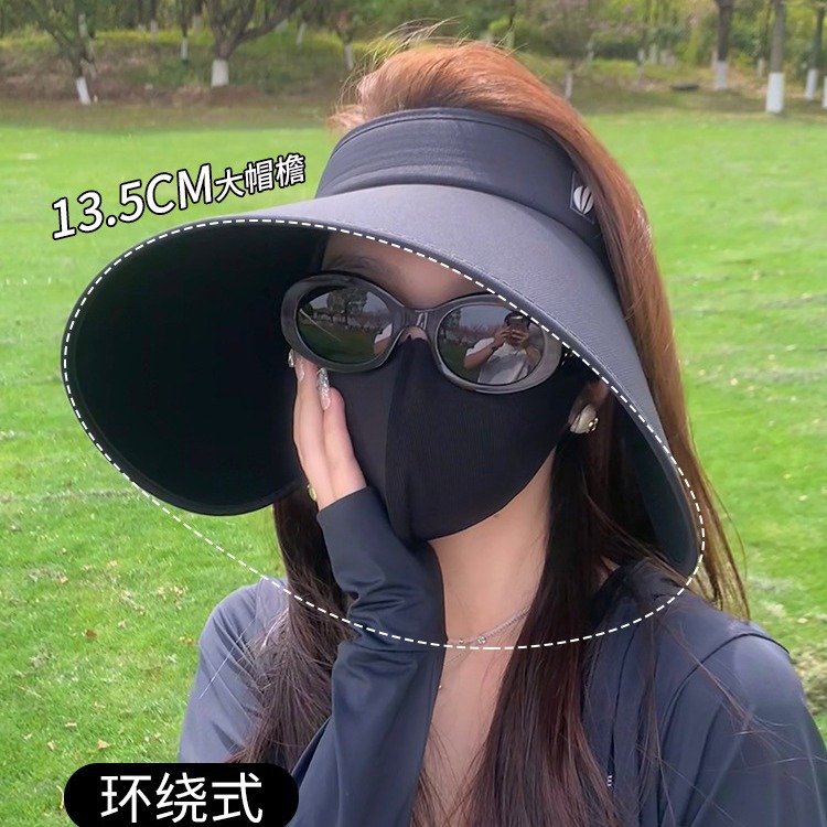 Brand [Sondona] sun hat, JX style, large brim, black rubber sun hat, UV protection sun hat, women's top, summer wraparound, foldable details Picture