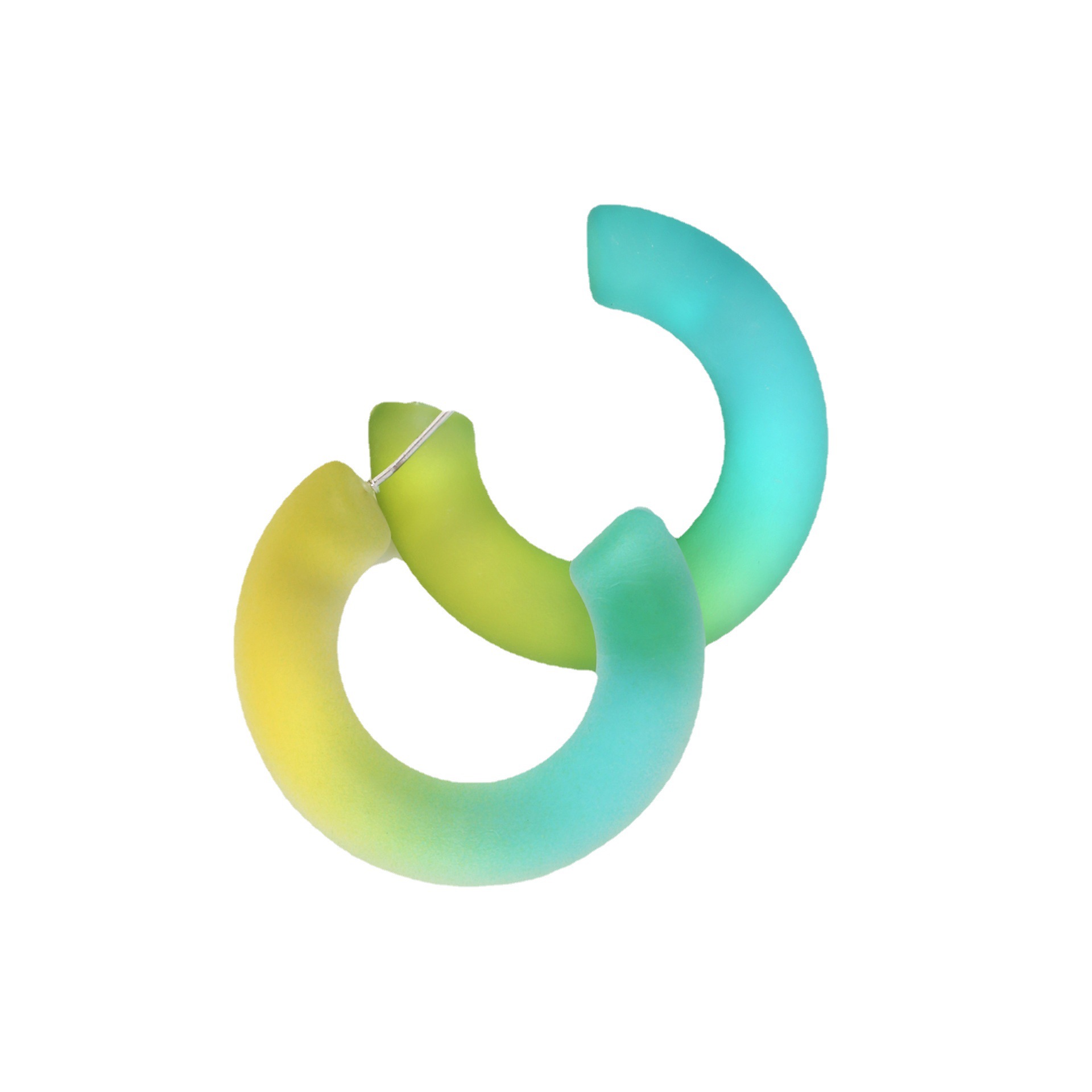 Korean-style simple and fresh gradient jelly color resin earrings, versatile and creative C-shaped semi-circular stud earrings for women Item Picture