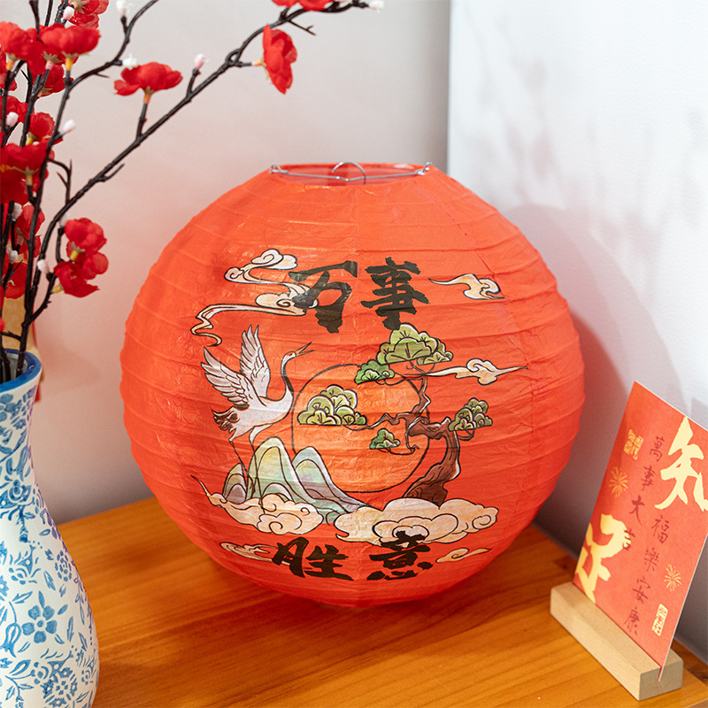 新年春节装饰纸灯笼中国风猜灯谜商场超市活动场景布置户外古风详情21