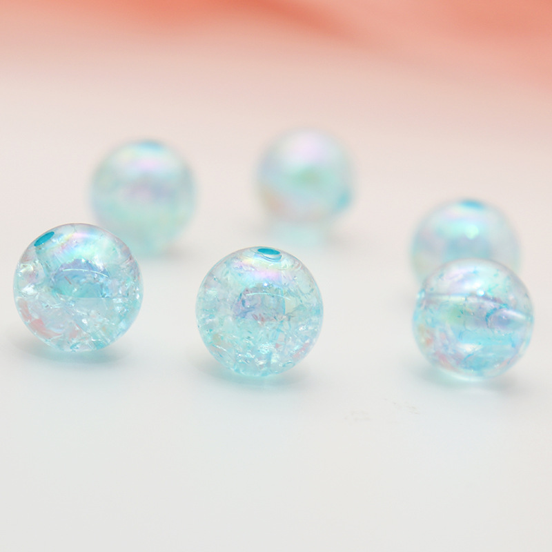 Manufacturer's AB-color-coated acrylic beads with straight holes, solid color burst beads, hair strings, bracelets, earrings, children's DIY accessories Specification image