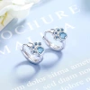 Cross-border cute pet bear paw ear buckles, simple and niche blue zircon cat paw footprint earrings, women's earrings wholesale details Picture