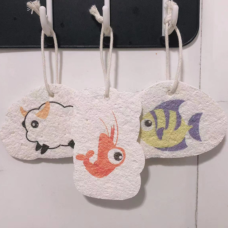 Cartoon Kitchen Compressed Wood Pulp Sponge Dishwashing Sponge Wipe Cute Clean Non-Oil Decontamination Absorbent Printing Brush Specification drawing