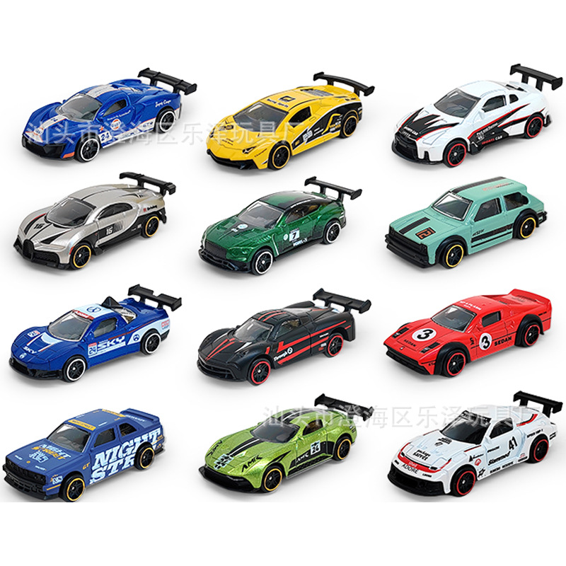 1:64 transparent box alloy car model, inertial simulation race, car boy gift, decorative item, gift, children's toy wholesale details Picture