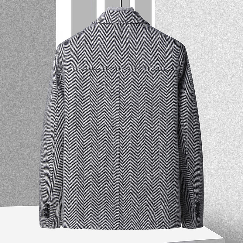 New autumn and winter woolen coats, casual lapel jackets for middle-aged men, and outfits for middle-aged and elderly dads Specification image