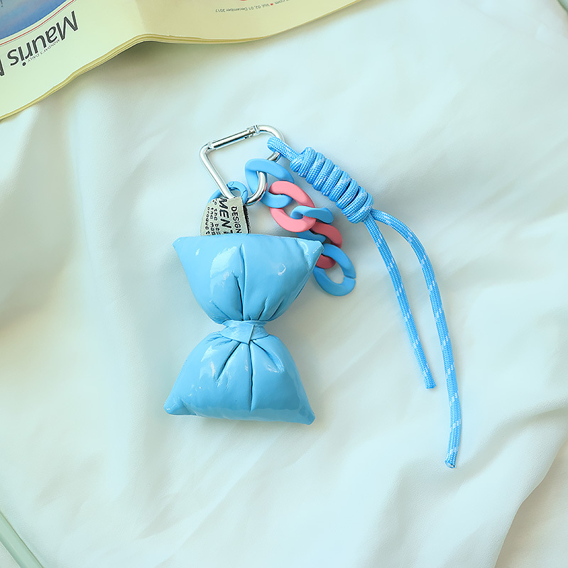 Airbag filled cotton bow, ins sweet keychain pendant, the same style miu bag pendant on Xiaohongshu, fashionable accessory details Picture