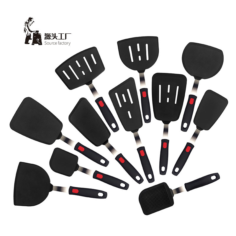 Non-stick pan, silicone spatula, baking stainless steel teppanyaki cooking spatula, pan-fried fish spatula, cross-border tamagoyaki and pan-fried egg spatula Item Picture