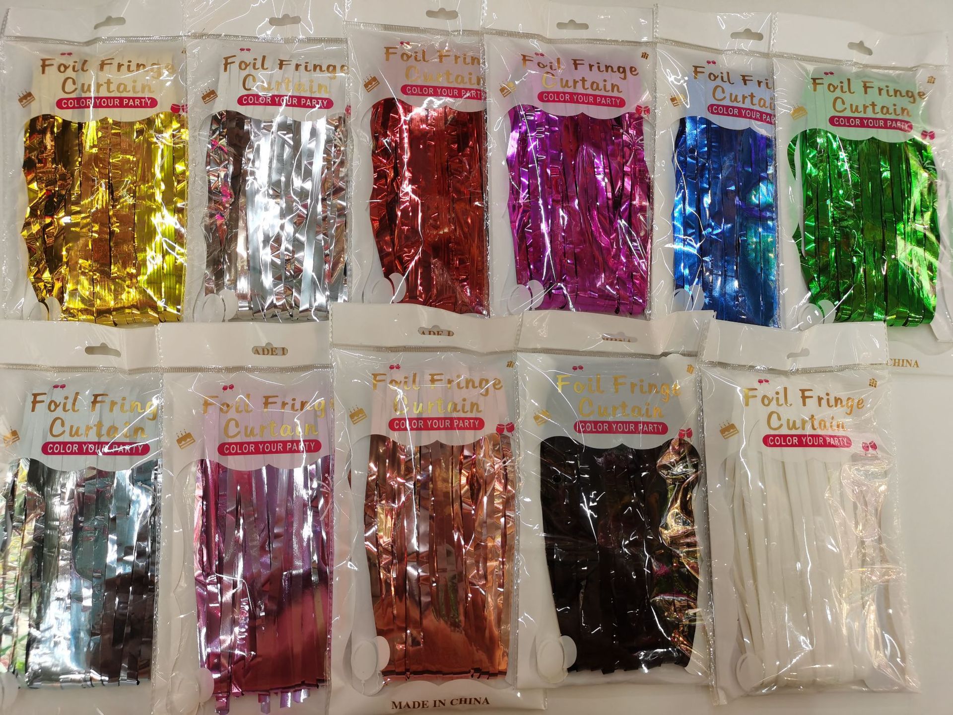 跨境1X2米流苏雨丝门帘生日派对活动背景墙布置节日室内布置彩条