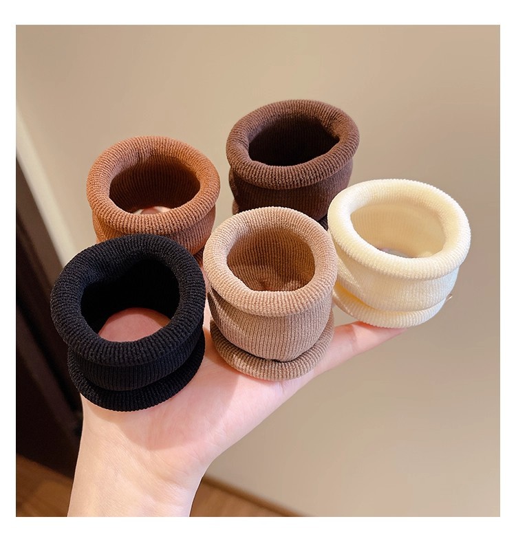 Thickened, high-elasticity, non-damaging hair tie headband for women 2026 new style rubber band hair tie leather case pic 8