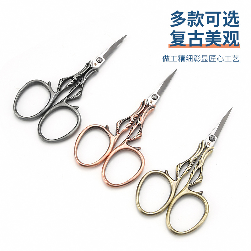 Classic Exquisite Vintage Thorn Scissors Household Stainless Steel Tailor Embroidery Scissors Hand Cross Stitch Thread Head Small Scissors Application Scenario