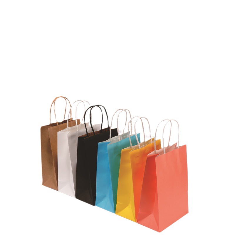 Wholesale of kraft paper handbags, milk tea takeout packaging bags, Christmas and New Year gift bags from the source factory Item Picture
