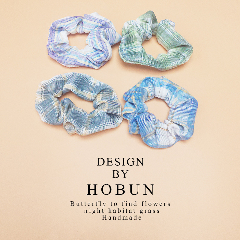 Wholesale of Japanese and Korean hair ties, large intestine hair bands, JK checkered retro leather band hair ties, Korean simple hair accessories, and pig large intestine accessories Application Scenario