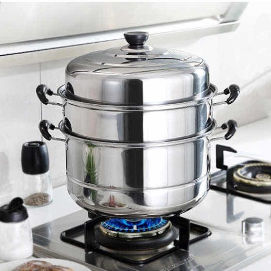 Stainless Steel Thickened Three-Layer Steamer Household Multi-Function Induction Cooker Steamer Large Capacity Multi-Layer Gift Steamer Specification drawing