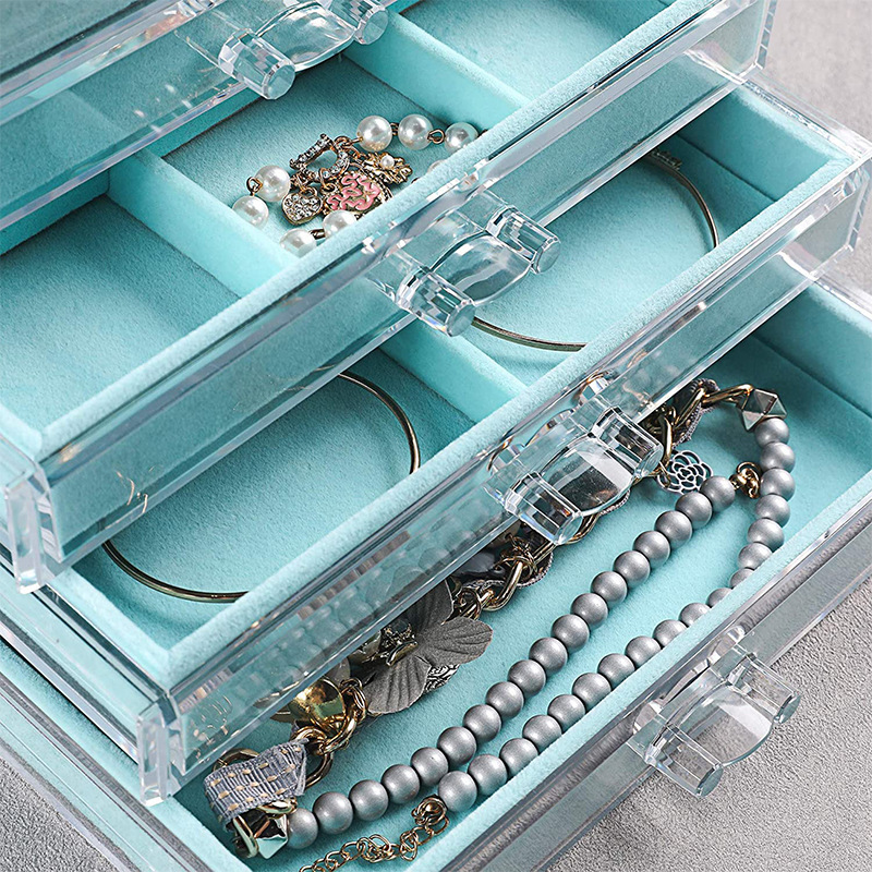 Acrylic flannelette jewelry box