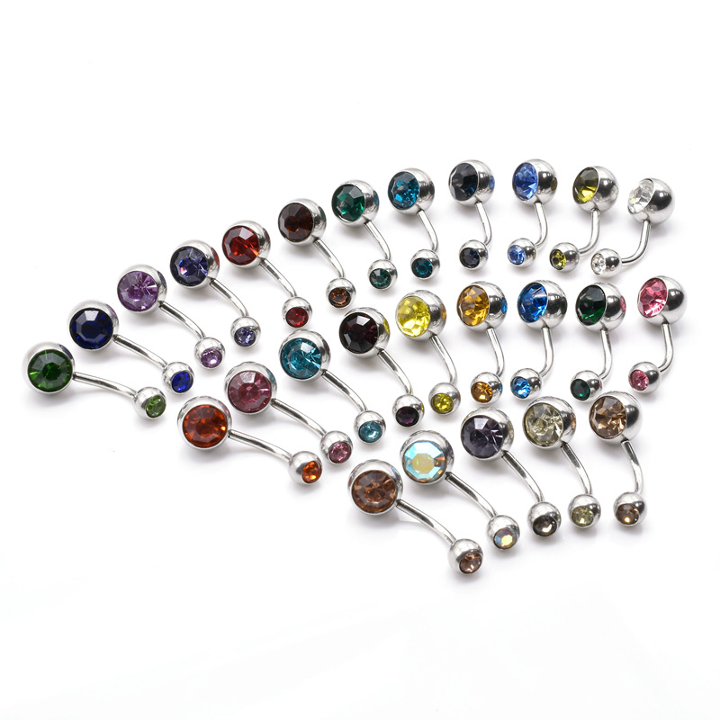 银脐钉/半孔软陶钻球/托盘/金属饰品白底实物图