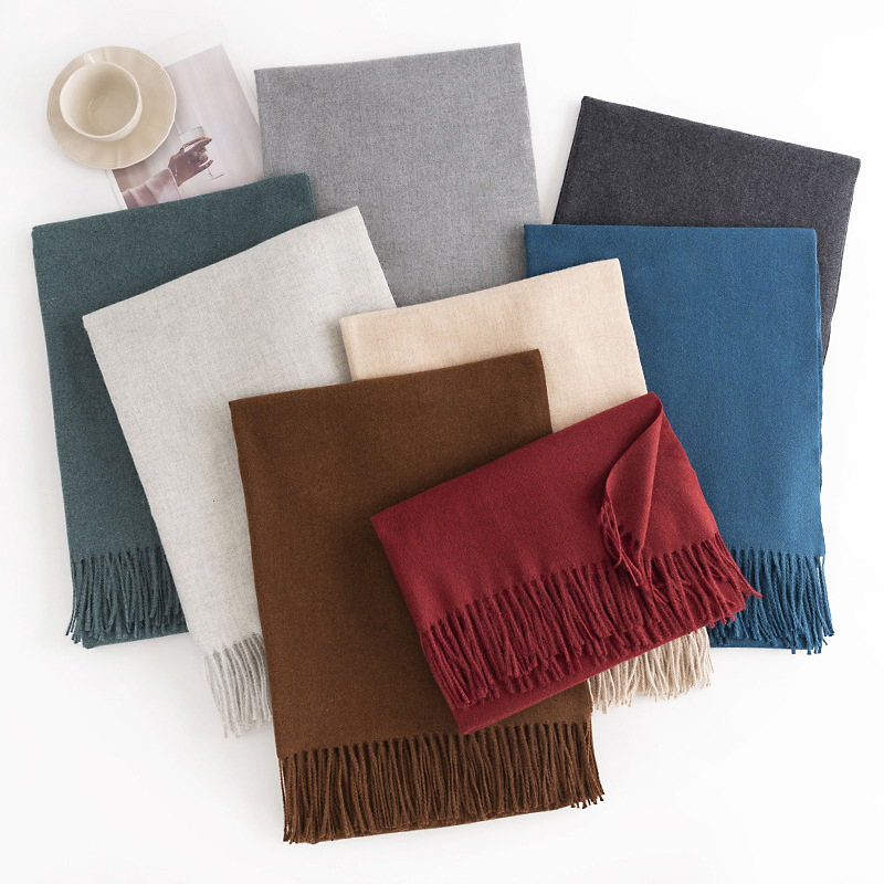 New Floral Imitation Cashmere Scarf Women's Simple Atmosphere All The Warm Shawl Fashion Commuter Neck Protective Cold Collar Specification drawing