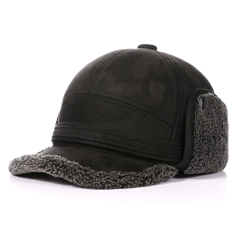 Hat For Men Middle-Aged And Elderly Autumn And Winter Warm Lei Feng Hat Suede Thick Warm Ear Protection Cap Item Picture