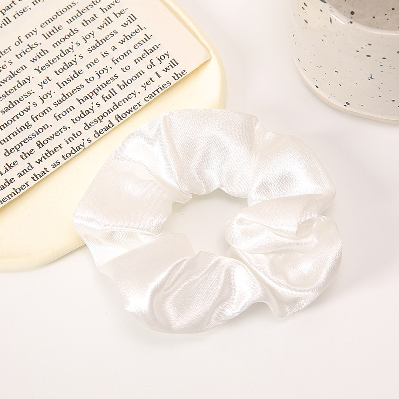 Crystal forged large intestine circle, solid color simple hair band, hair accessory, enlarged French girl headwear, popular bun hair rope pic 41