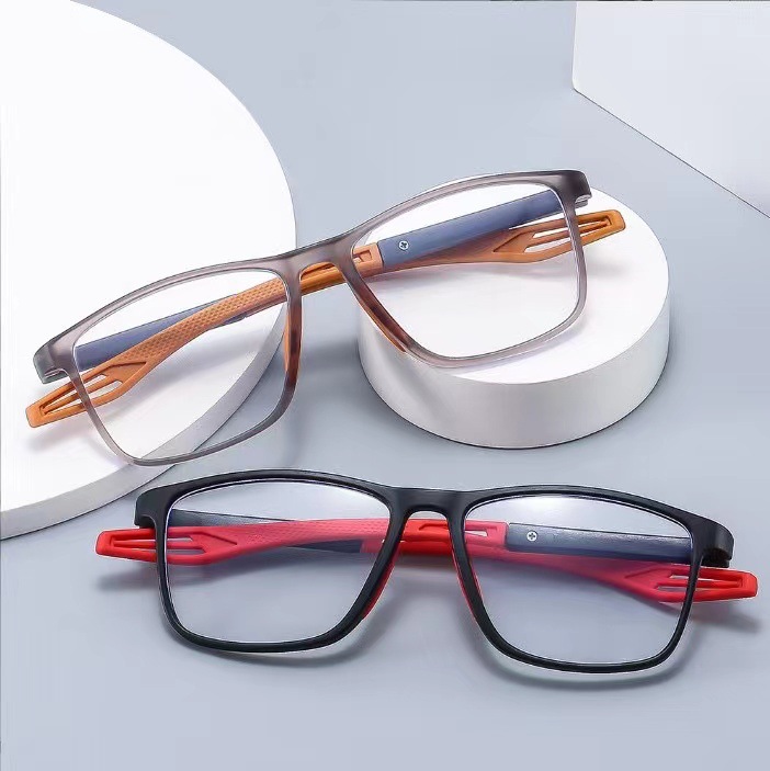 New fashionable anti-blue light reading glasses for men and women, ultra-light soft rubber feet TR90 flat light sports frame manufacturer wholesale