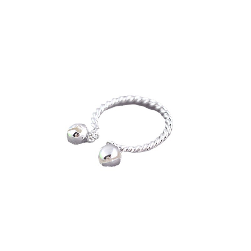 925 Sterling Silver Bell Ring Female 2023 New Trend Step By Step Ring Bell Index Finger Ring Opening Twist Ring Item Picture