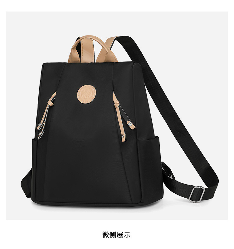 跨境百搭防盗通勤女包大容量尼龙简约双肩包防泼水休闲大学生书包详情17