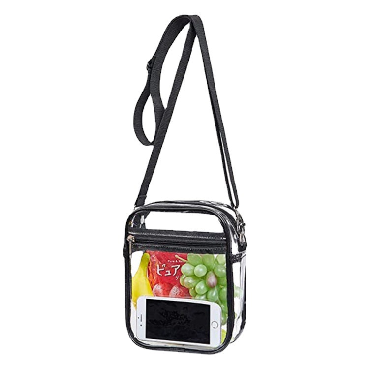 Cross-border transparent pvc cosmetic bag, travel and outdoor sports portable storage bag, waterproof, detachable and visible crossbody bag Item Picture