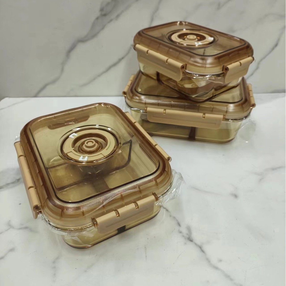 Food-grade glass lunch box, sealed food, refrigerator storage box, microwave-safe bento box details Picture