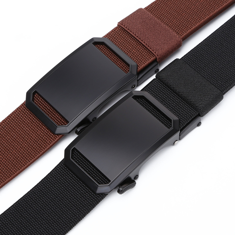 Douyin's best-selling upgraded high-elasticity men's sports belt, an alloy self-locking versatile woven tactical belt