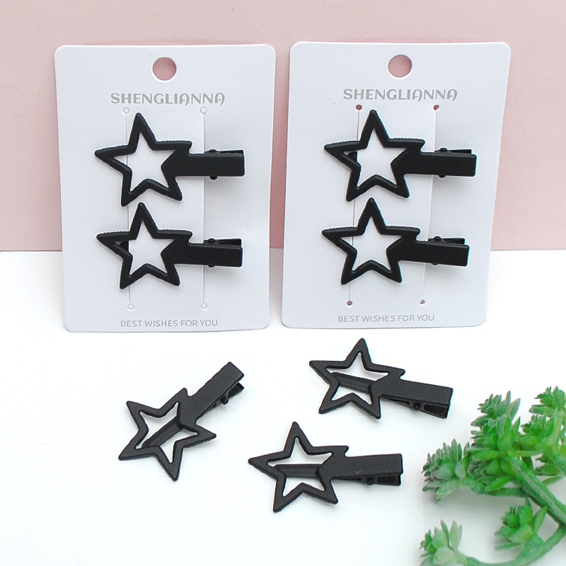 Coffee Star Hair Clip Female Side Of Forehead Fringe Sweet Girl Hair Clip Broken Hair Clip Duck Beak Clip Headpiece details Picture