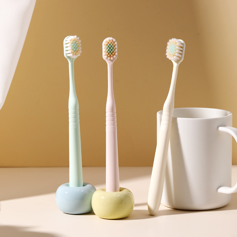 Japanese wide-head high-end soft-bristled toothbrush 3-piece set for adult teeth cleaning fine soft-bristled household gum protection toothbrush manufacturer wholesale Specification image