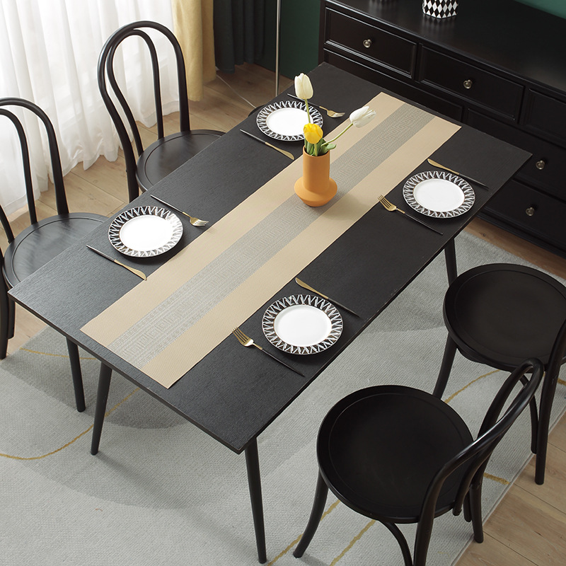 PVC桌垫中/PVC桌旗餐/PVC桌垫中白底实物图