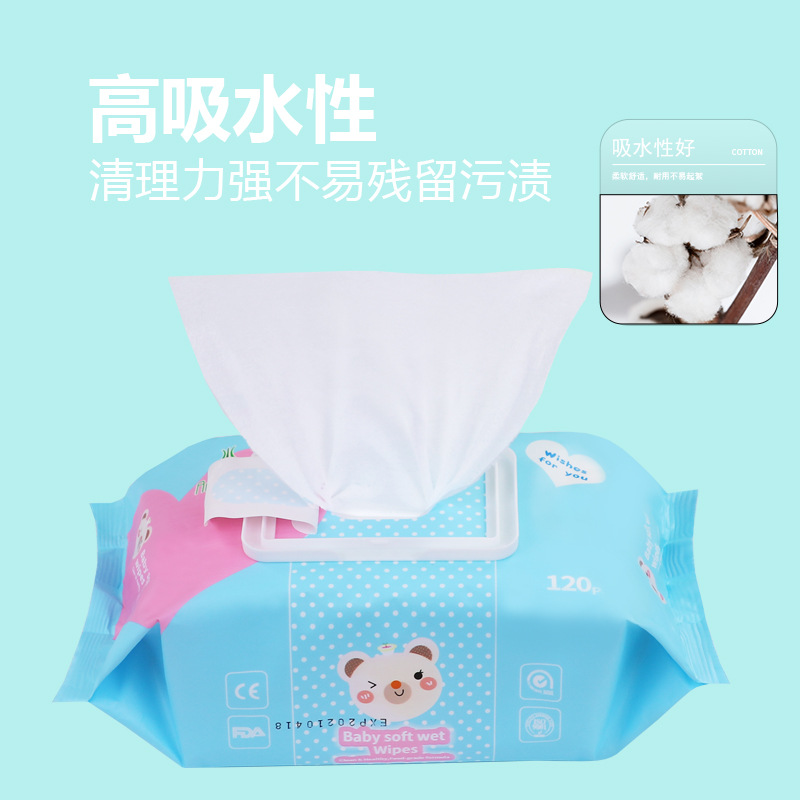 AST Foreign Trade English 100 and 120 pieces baby Wet Wipes Cleaning and skin care Baby wet wipes Factory Direct Sales wholesale details Picture