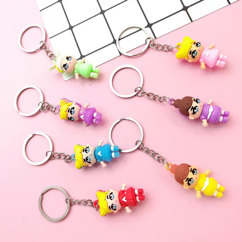 Factory Direct Sales Cute Cartoon Three-Dimensional Pvc Figure Creative Small Gift Student Bag Key Chain Pendant Specification drawing