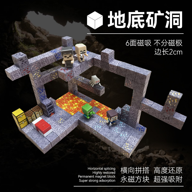 厂家直销 我的世界磁力方块积木 儿童益智DIY小颗粒磁铁拼装积木产品图