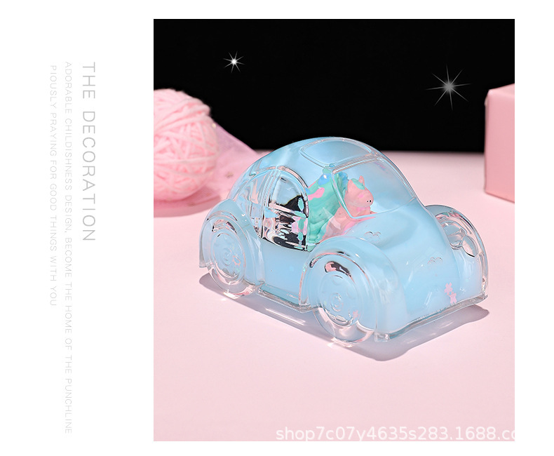 南瓜车创意新品桌面笔插小摆件抖音网红卡通装饰漂浮沙漏流沙玩具详情13