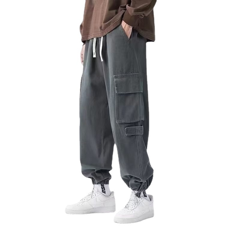 Men's workwear pants for autumn and winter, retro skinny pants, men's casual pants, loose straight-leg American men's winter pants Item Picture