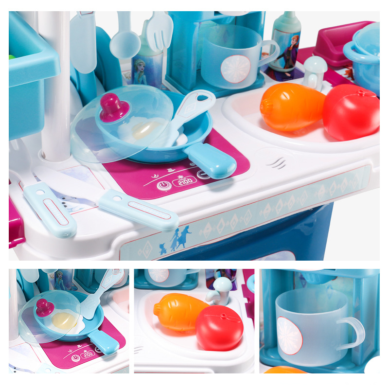 Disney Frozen over every kitchen set simulation dresser pull bar box children's girls toys wholesale Specification drawing