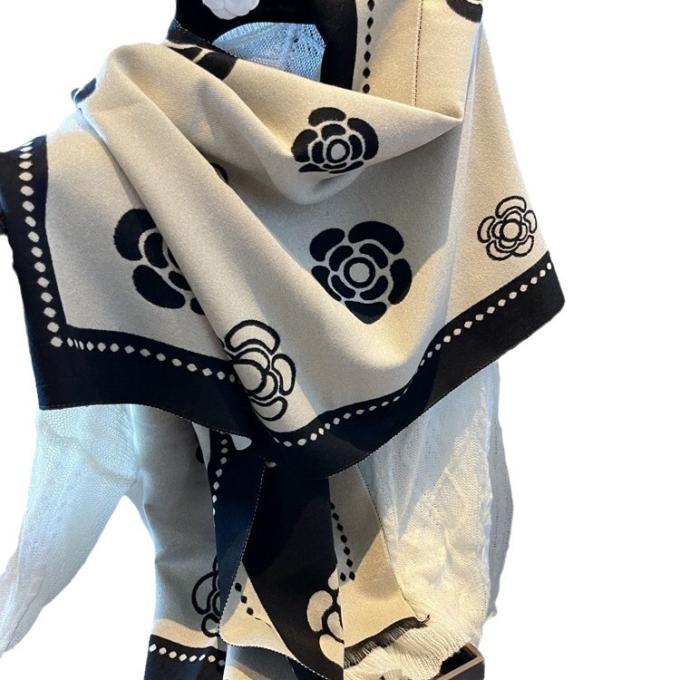 New Jacquard Winter Imitation Cashmere Scarf Women's Fashion Double Sided Everything Warm Live Amazon Shawl Wholesale Item Picture