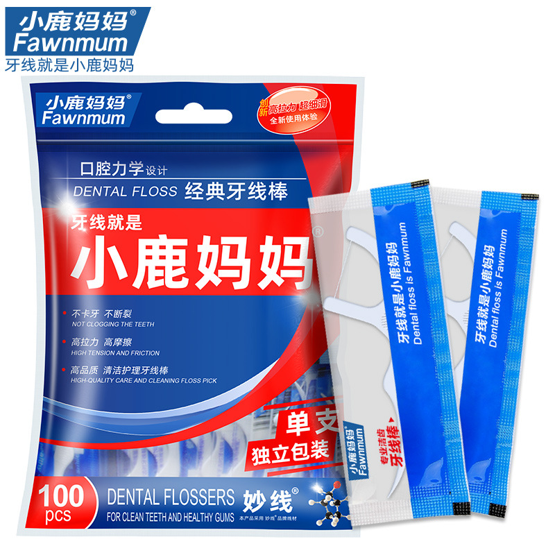 Little Deer Mother Dental Floss, disposable individual packaging, ultra-fine dental floss picks, toothpicks, dental floss box bags, wholesale Specification image