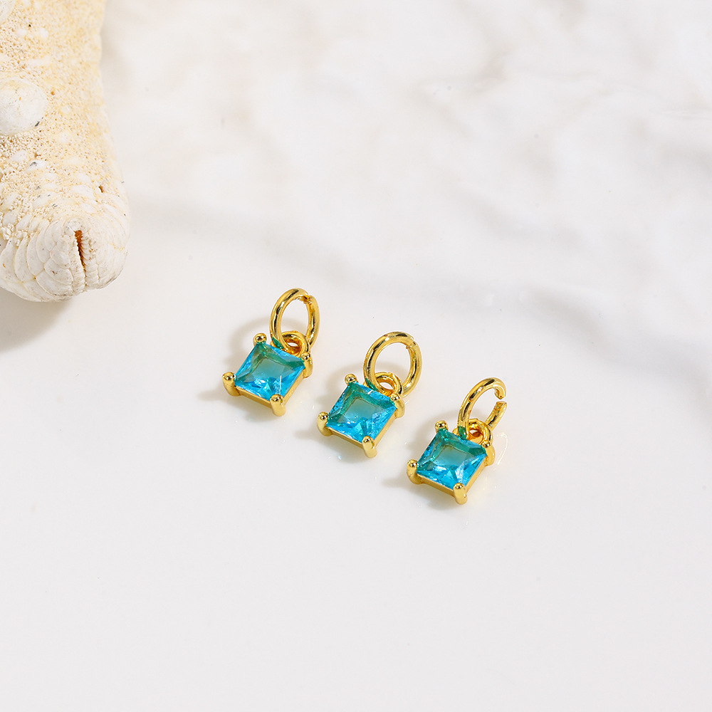 DIY pendants, bracelets, necklaces, earrings and accessories made of small, unique geometric square colored zircon pic 6