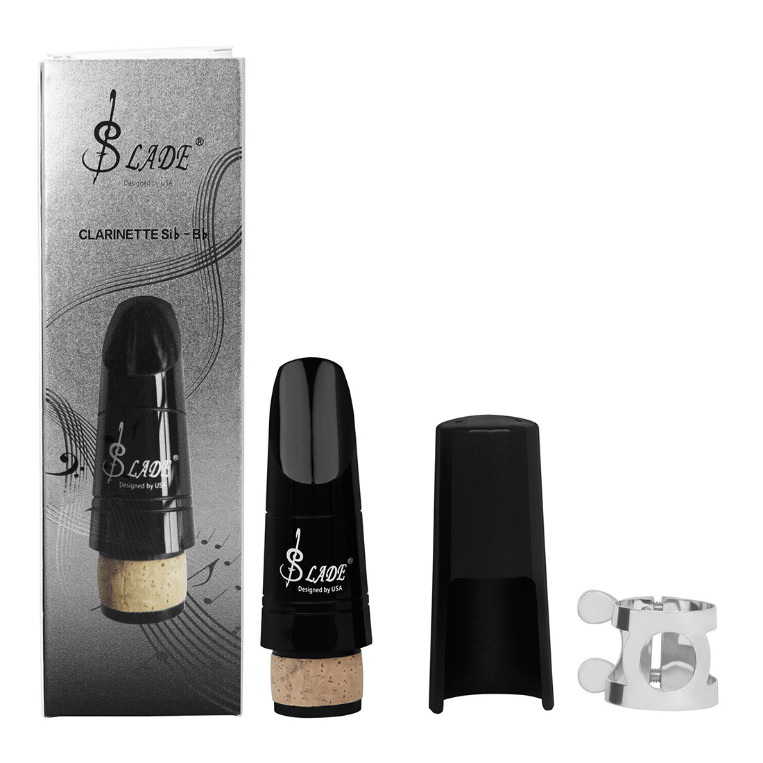 LADE clarinet mouthpiece in Bb flat, clarinet mouthpiece, beginner practice playing, clarinet mouthpiece, cap set