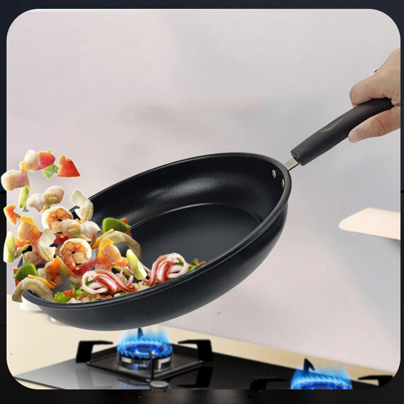 Skillet Non-Stick Skillet Household Pancake Steak Skillet Stir-Fry Skillet Commercial Thickened Egg Skillet Induction Cooker Universal Skillet details Picture