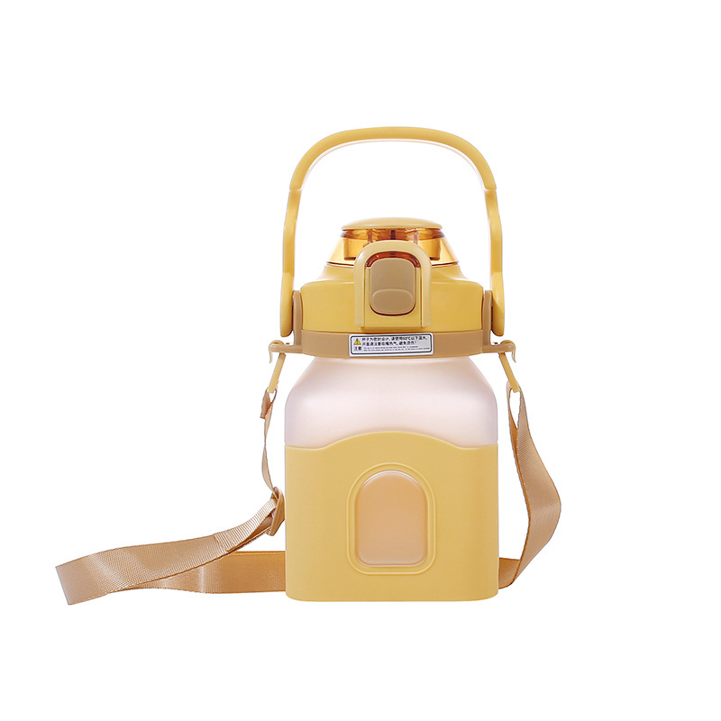 High appearance level plastic cups, sports water cups, large-capacity creative straw cups, summer student big-belly cups in stock for wholesale Item Picture