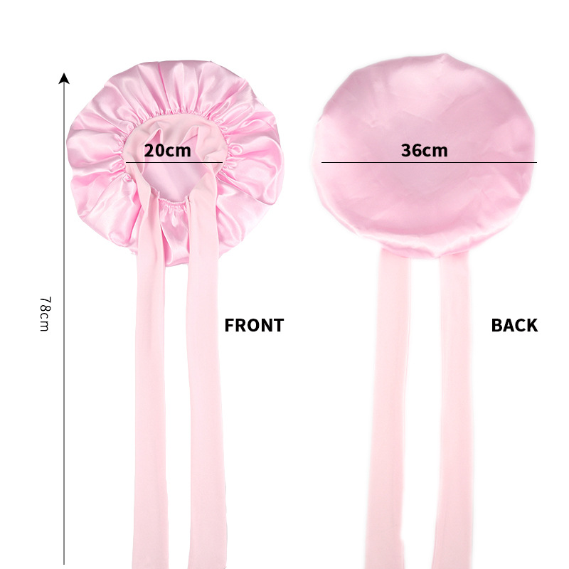 Brand [Sondona] Hair cap, scalp and hair care, Amazon bestseller, adult high-elasticity wide-brimmed colored sleeping cap, bow ribbon round cap, beauty and hair care cap Specification image