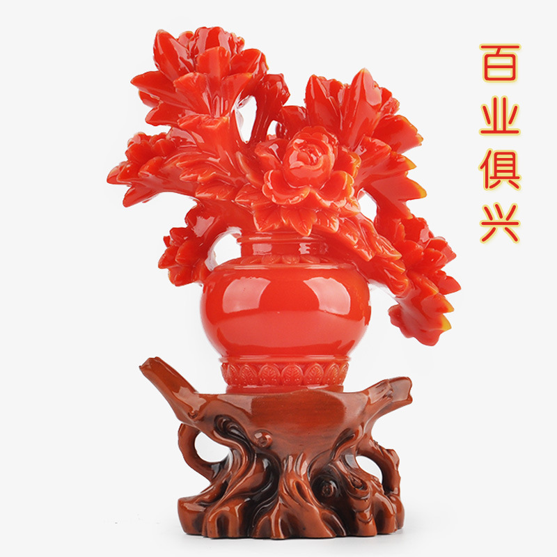 Manufacturers peony vase bonsai rich peace home decoration living room decoration resin crafts new home gifts Application Scenario