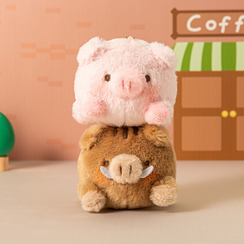 Cute Piko pig fart can pig keychain cartoon plush little pig doll pendant couple creative pendant gift Specification drawing