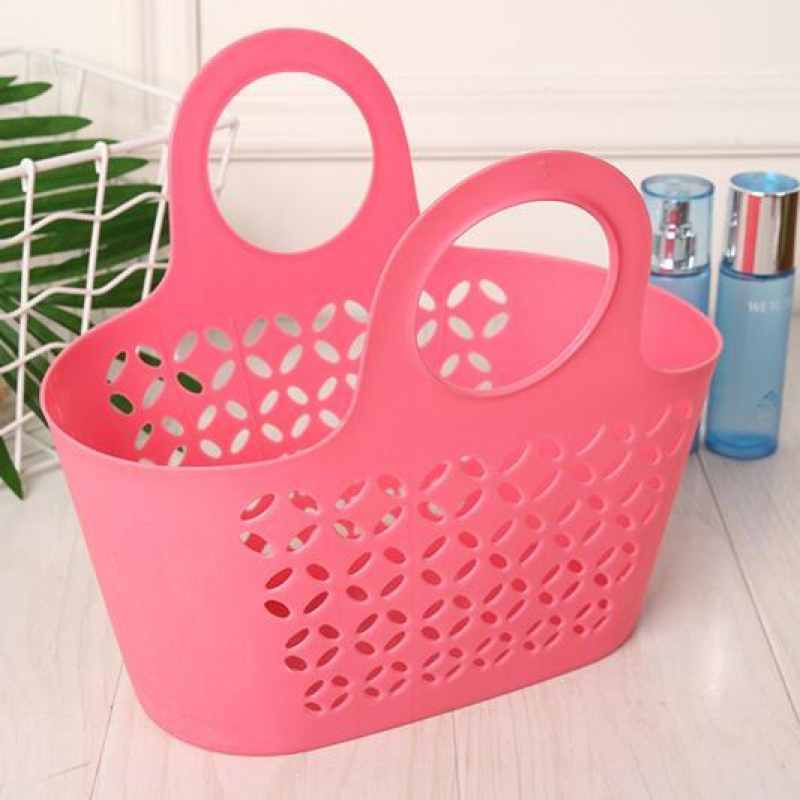 颜色可选手提塑料篮子洗澡蓝沐浴篮浴室洗浴篮收纳筐子小篮子浴筐细节图